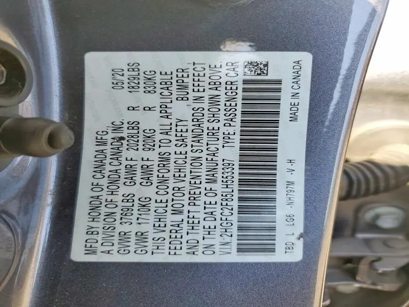 2020 HONDA CIVIC SPORT  