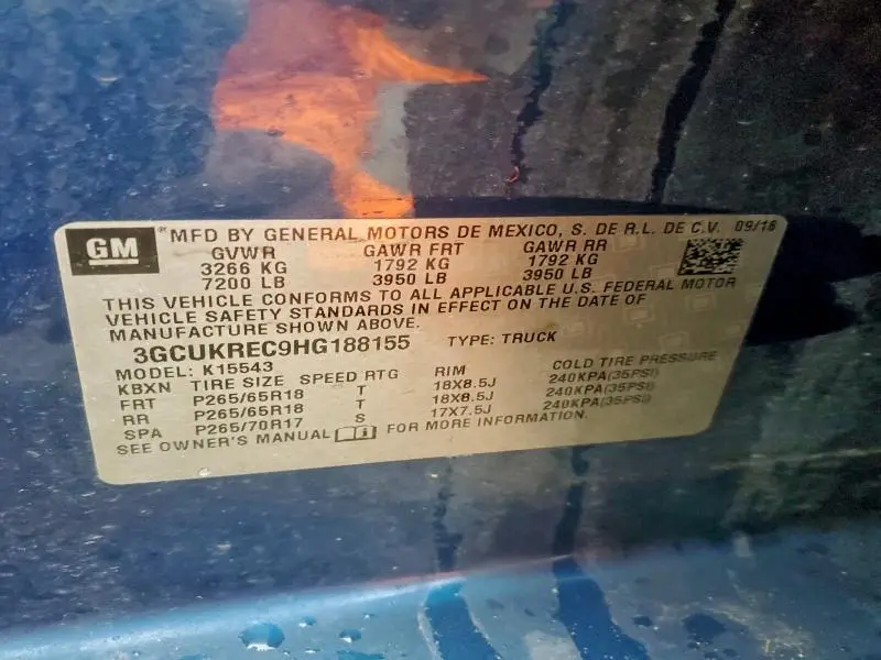 2017 CHEVROLET SILVERADO K1500 LT  