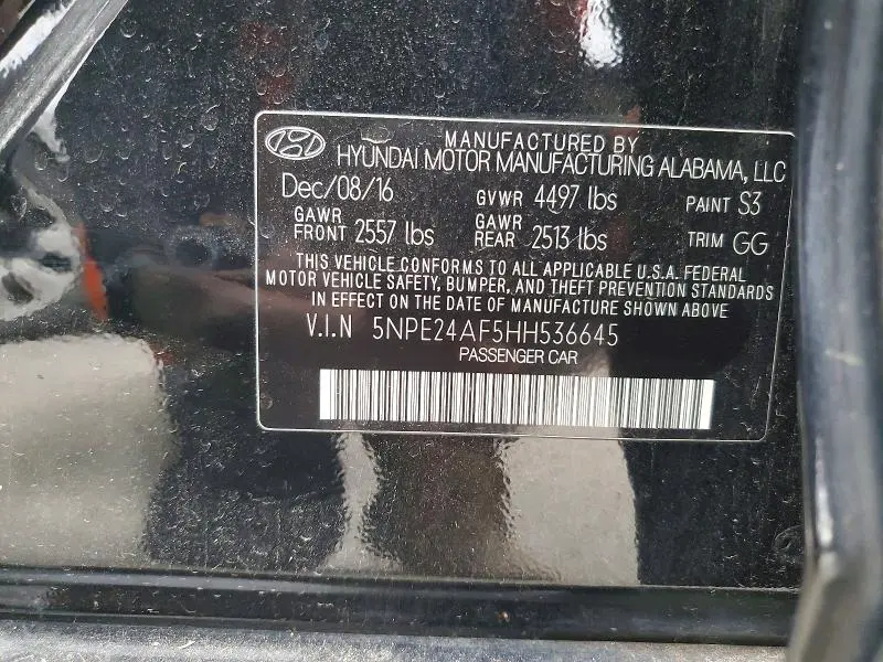 2017 HYUNDAI SONATA BASE  