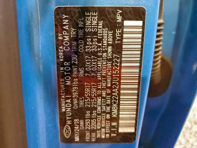 2018 HYUNDAI KONA SEL  