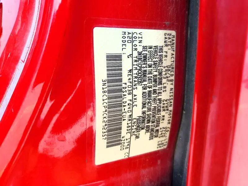 2012 NISSAN VERSA 1.8 S  