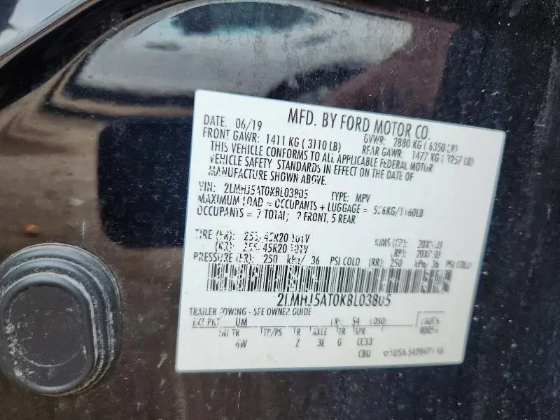 2019 LINCOLN MKT   