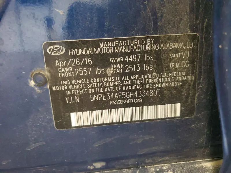 2016 HYUNDAI SONATA SPORT  