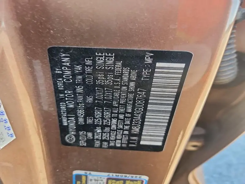 2016 HYUNDAI TUCSON LIMITED  