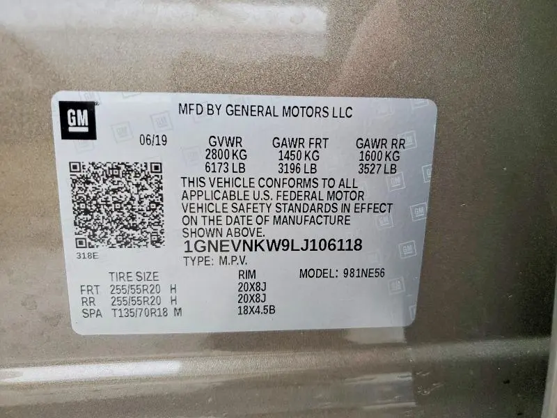 2020 CHEVROLET TRAVERSE HIGH COUNTRY  