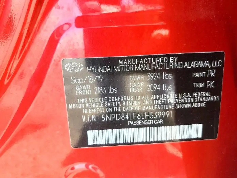 2020 HYUNDAI ELANTRA SEL  