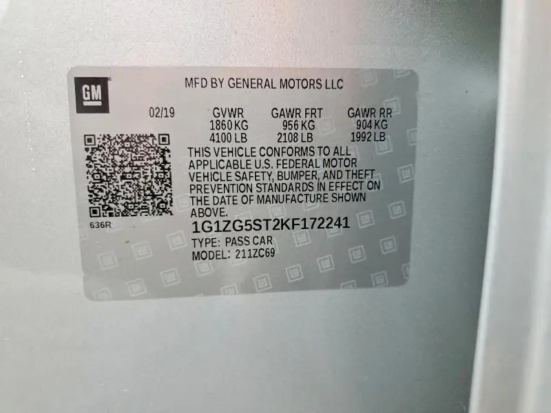 2019 CHEVROLET MALIBU RS  