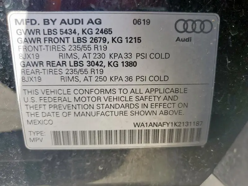 2019 AUDI Q5 PREMIUM  