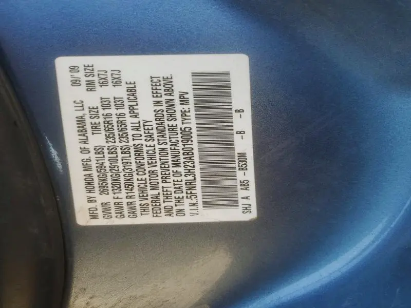 2010 HONDA ODYSSEY LX  