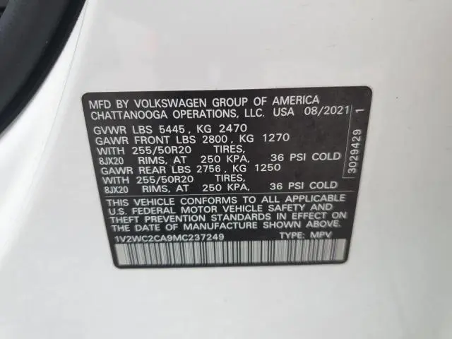 2021 VOLKSWAGEN ATLAS CROSS SPORT SE  