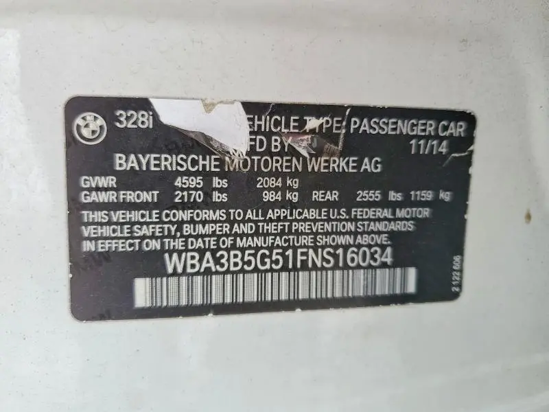 2015 BMW 328 XI SULEV  