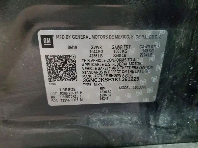 2019 CHEVROLET TRAX LS  