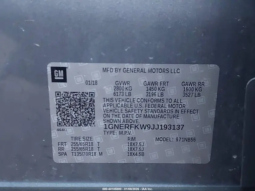 2018 CHEVROLET TRAVERSE LS