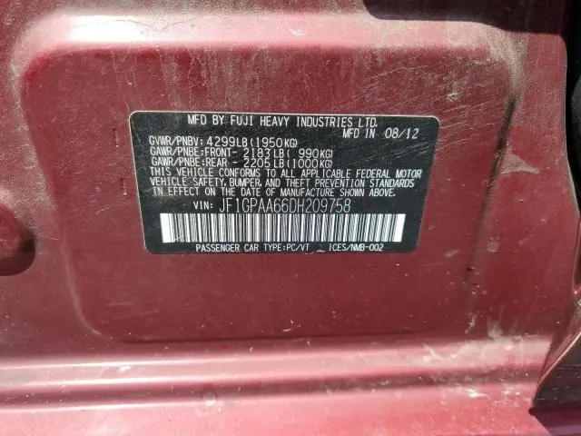 2013 SUBARU IMPREZA BASE  
