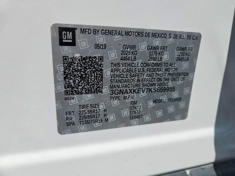 2019 CHEVROLET EQUINOX LT  