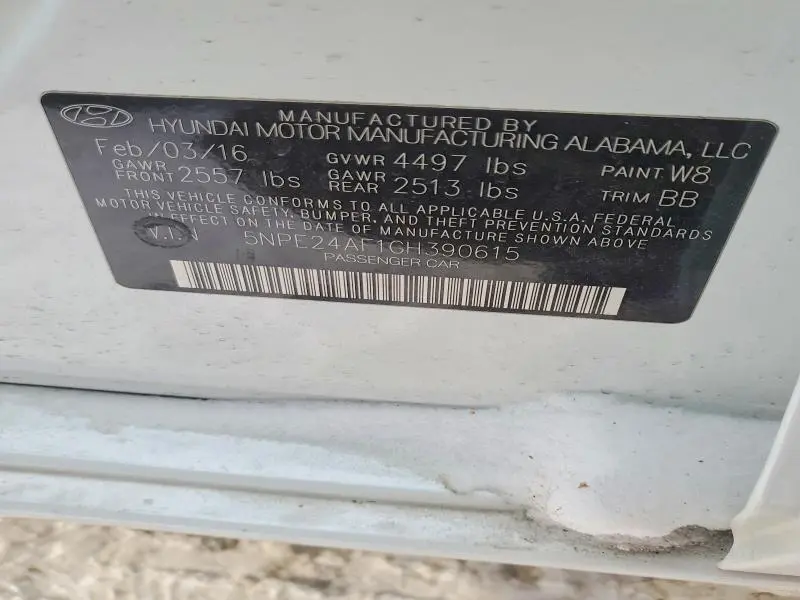 2016 HYUNDAI SONATA SE  