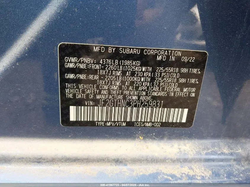 2023 SUBARU CROSSTREK LIMITED