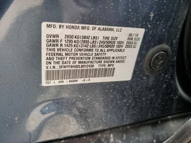 2020 HONDA PILOT ELITE  