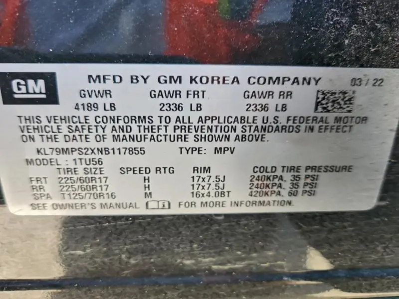 2022 CHEVROLET TRAILBLAZER LT  