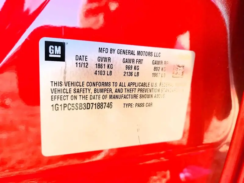 2013 CHEVROLET CRUZE LT  