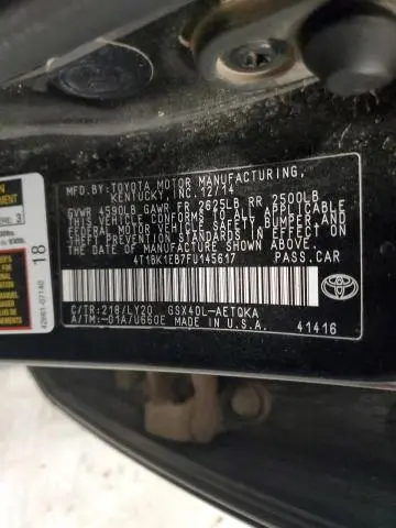 2015 TOYOTA AVALON XLE  