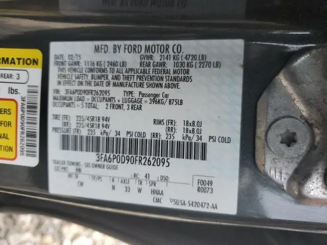 2015 FORD FUSION TITANIUM  