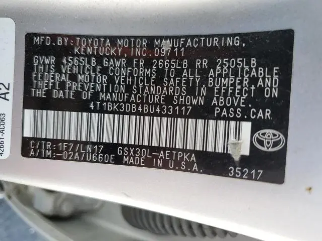 2011 TOYOTA AVALON BASE  