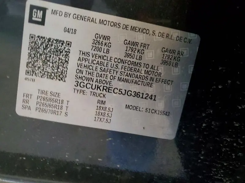 2018 CHEVROLET SILVERADO K1500 LT  