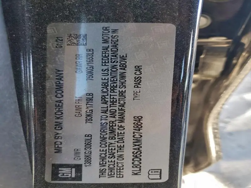 2021 CHEVROLET SPARK 1LT  