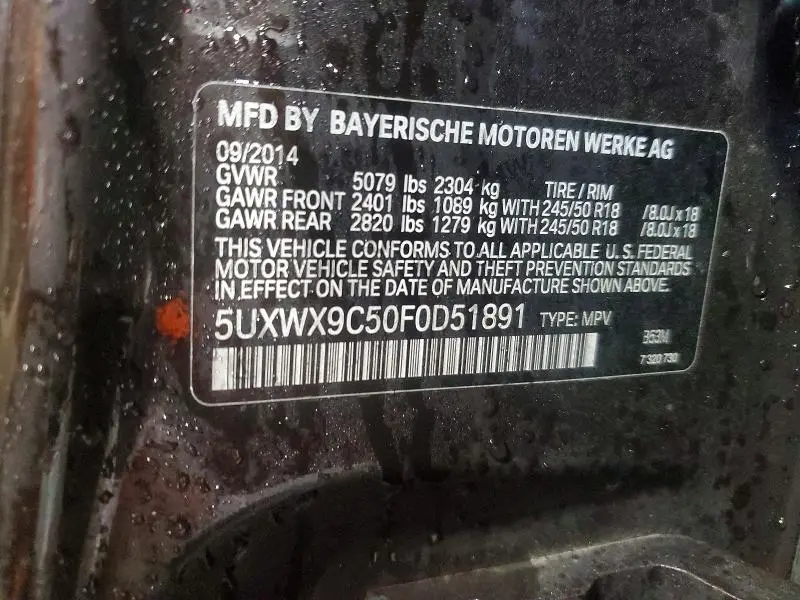 2015 BMW X3 XDRIVE28I  