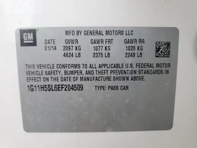 2014 CHEVROLET MALIBU LTZ  