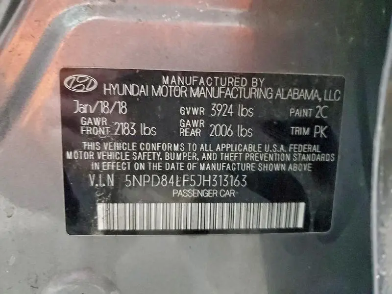 2018 HYUNDAI ELANTRA SEL  