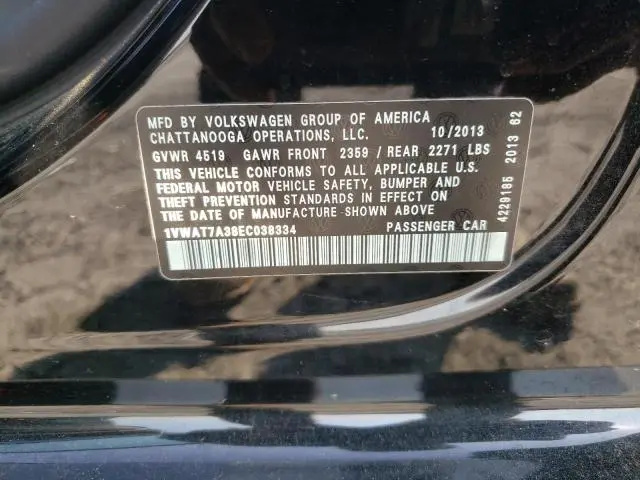 2014 VOLKSWAGEN PASSAT S  