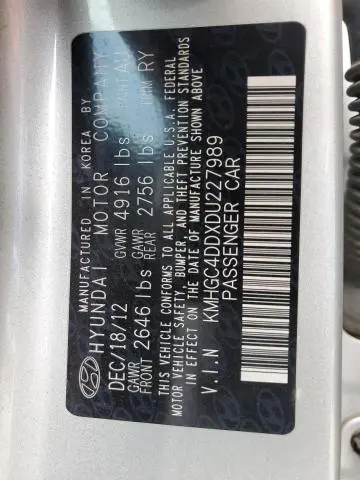 2013 HYUNDAI GENESIS 3.8L  