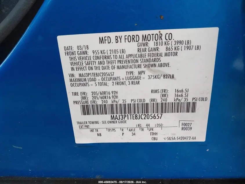 2018 FORD ECOSPORT SE