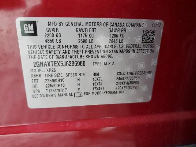 2018 CHEVROLET EQUINOX LT  