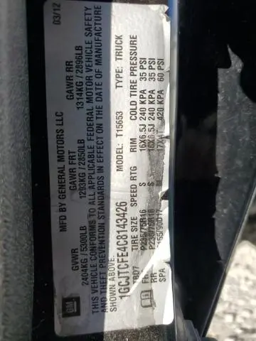 2012 CHEVROLET COLORADO LT  