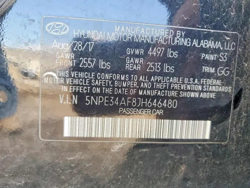 2018 HYUNDAI SONATA SEL  