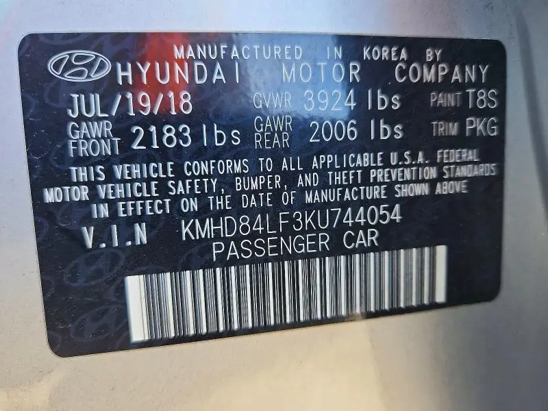 2019 HYUNDAI ELANTRA SEL  