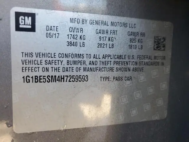 2017 CHEVROLET CRUZE LT  