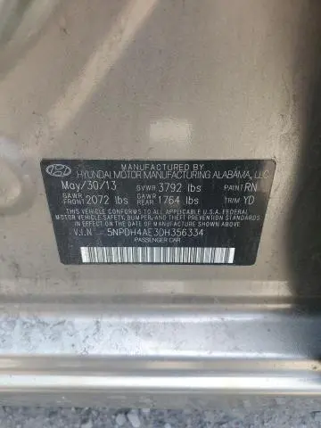 2013 HYUNDAI ELANTRA GLS  