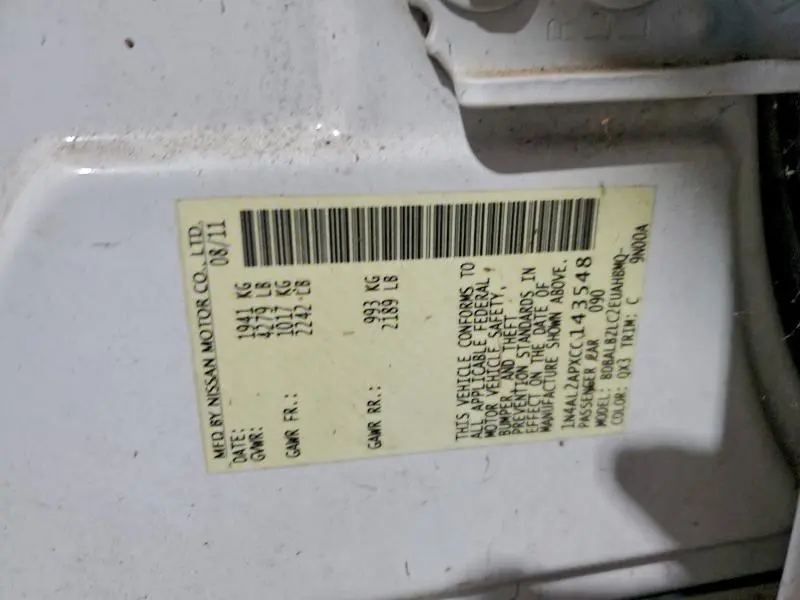 2012 NISSAN ALTIMA BASE  