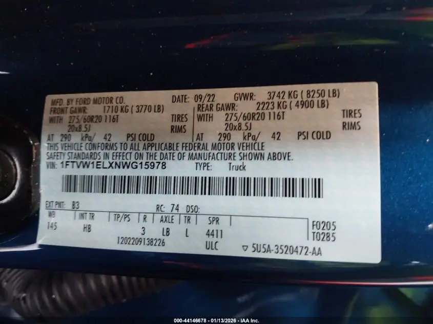 2022 FORD F-150 LIGHTNING LARIAT