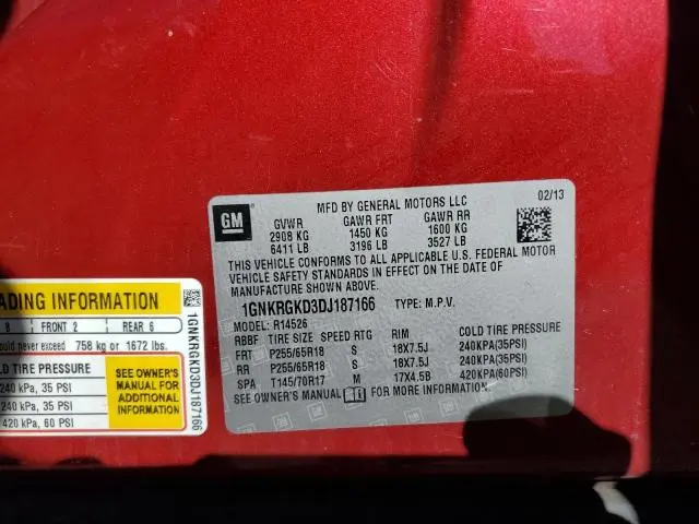 2013 CHEVROLET TRAVERSE LT  