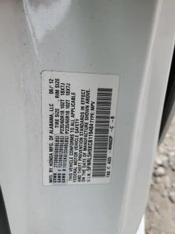 2012 HONDA ODYSSEY TOURING  
