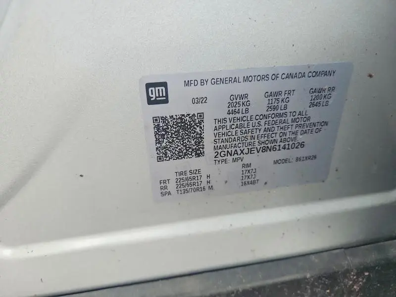 2022 CHEVROLET EQUINOX LT  