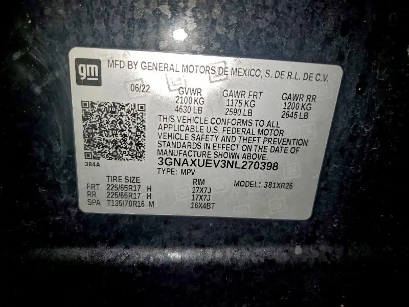 2022 CHEVROLET EQUINOX LT  