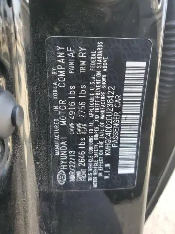 2013 HYUNDAI GENESIS 3.8L  