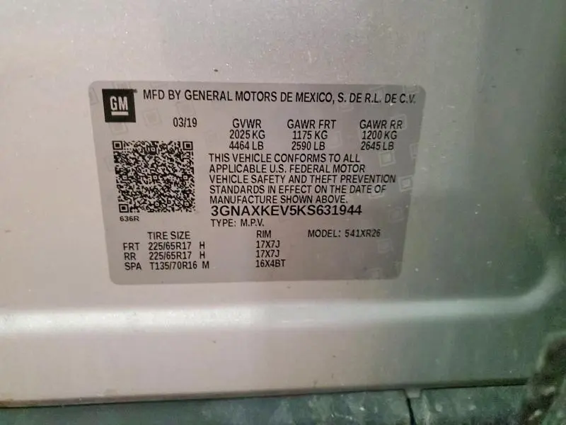 2019 CHEVROLET EQUINOX LT  