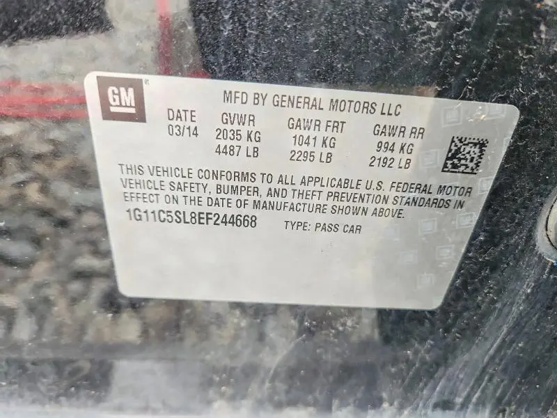 2014 CHEVROLET MALIBU 1LT  
